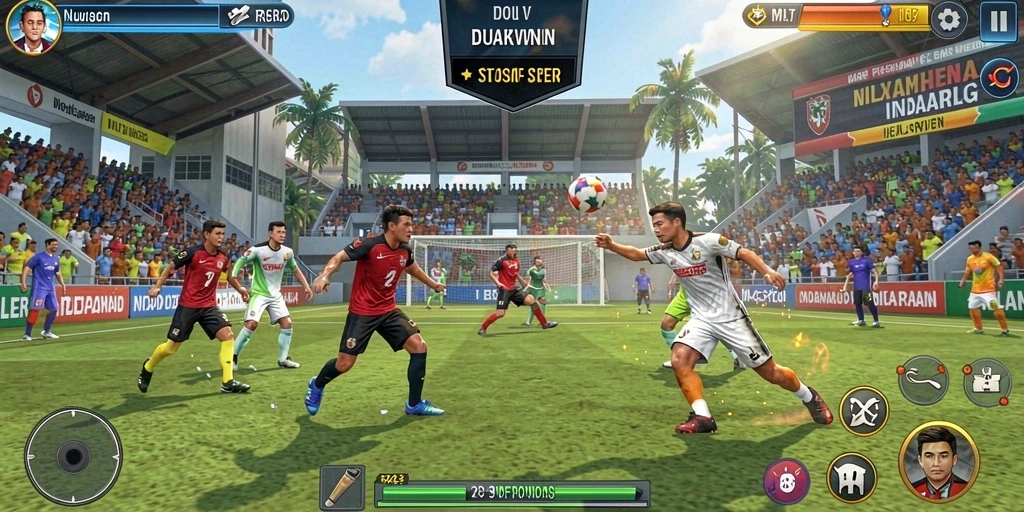 Menunjukkan fitur multiplayer yang memungkinkan bermain bersama teman.